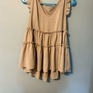 SHEIN Tan Ruffle Blouse